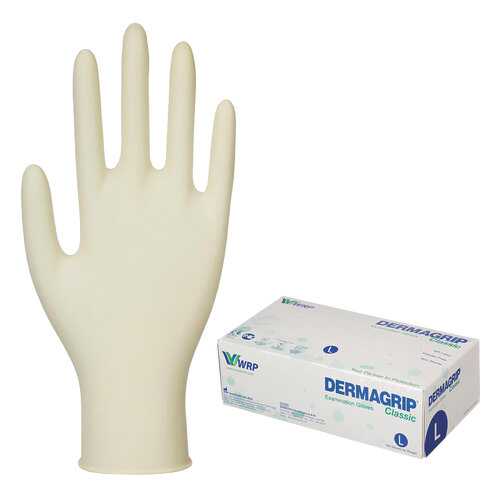 Перчатки латексные смотровые Dermagrip Classic D1503-10, 50 пар неопудренные, хлоринация L в Аптека Невис