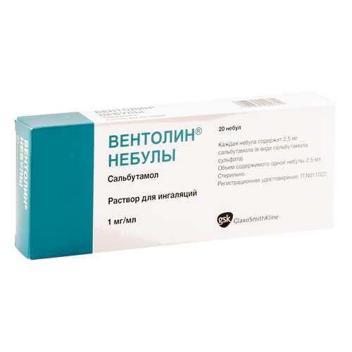 Вентолин Небулы раствор 1 мг/мл 20 шт. в Аптека Невис