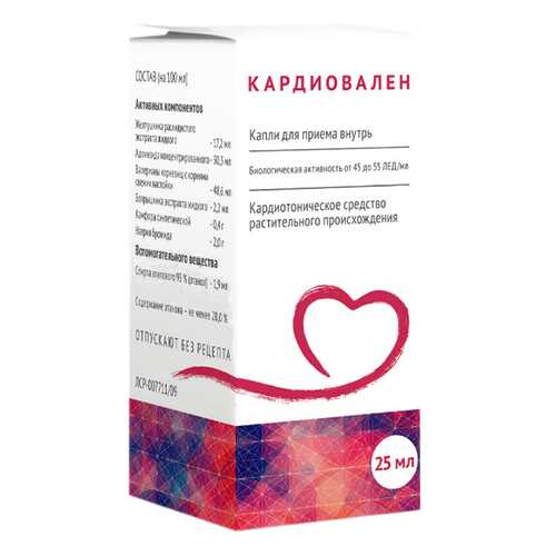 Кардиовален капли оралн фл-капел 25 мл в Аптека Невис