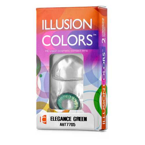 Контактные линзы ILLUSION colors Elegance 2 линзы -1.0D green зеленый в Аптека Невис