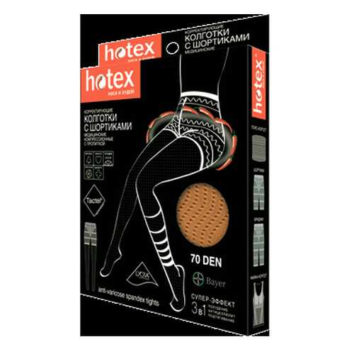 Колготки компрессионные Hotex с шортиками 70 den one size бежевый в Аптека Невис